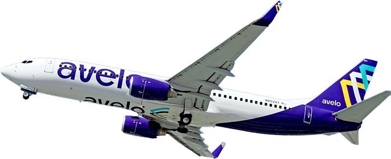 Side Image of an Avelo Airliner in Flight