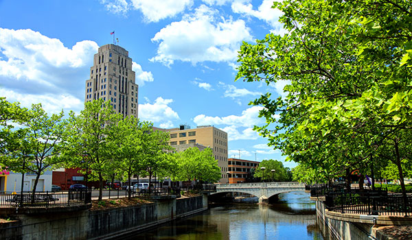 A photograph of Battle Creek on a pleasant summer day.