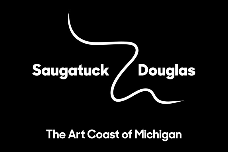 A graphic for advertisements of Saugatuck and Douglas for Southwest Michigan beach communities.