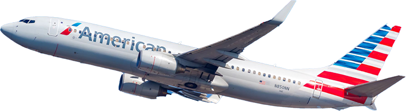 A photograph of an American Airlines plane.