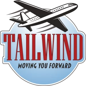 The logo of Tailwind, an airport concessions and gift shop company.